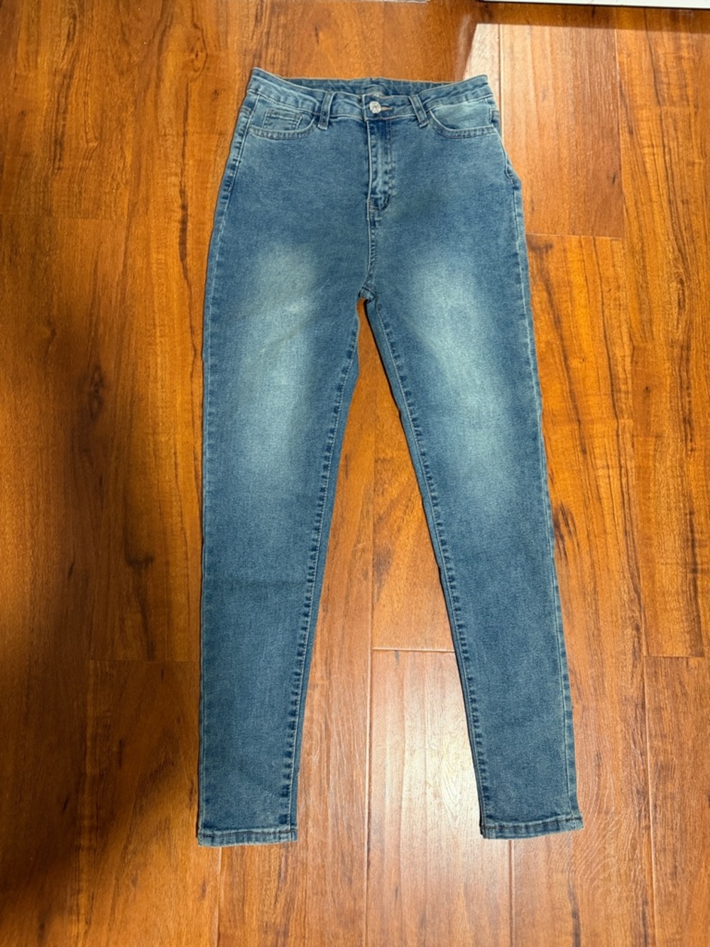 SHEIN Blue High-Rise Skinny Jeans